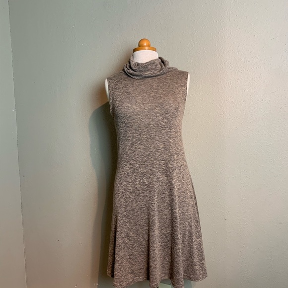 brown turtleneck dress